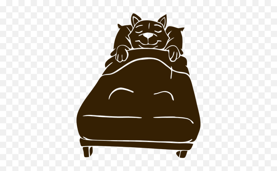 Cat Sleeping Bed Detailed Silhouette - Transparent Png U0026 Svg Cat On Bed Silhouette,Cat Silhouette Transparent