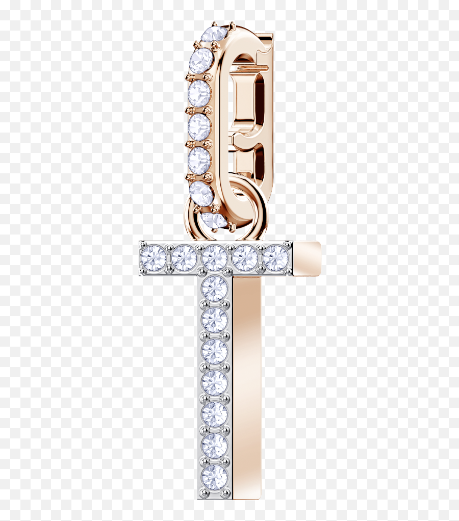 Swarovski Remix Collection Charm T White Rose Gold Plating - Solid Png,White Cross Transparent