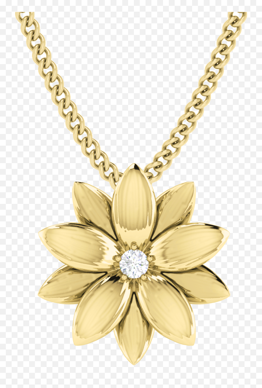 Download Lotus Flower Necklace Yellow Diamond - Gold Flower Necklace Png,Yellow Diamond Png