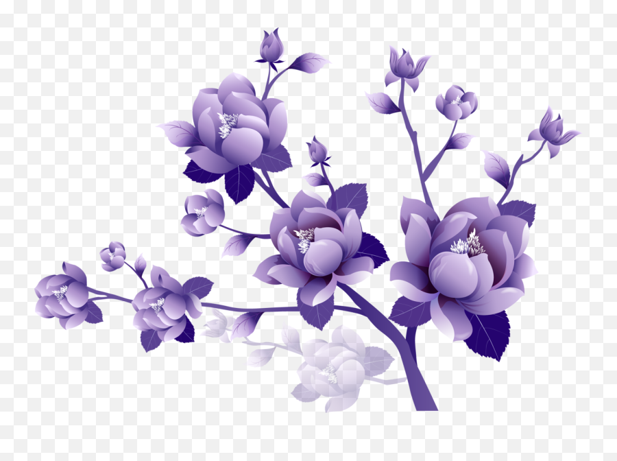 Lavender Clipart Clear Background - Transparent Background Purple Flowers Png,Flower Clipart Transparent Background