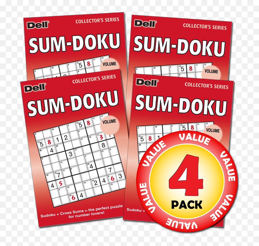 Penny Dell Favorite Sum - Doku Puzzle 4pack Paperback Vertical Png,Sudoku Icon