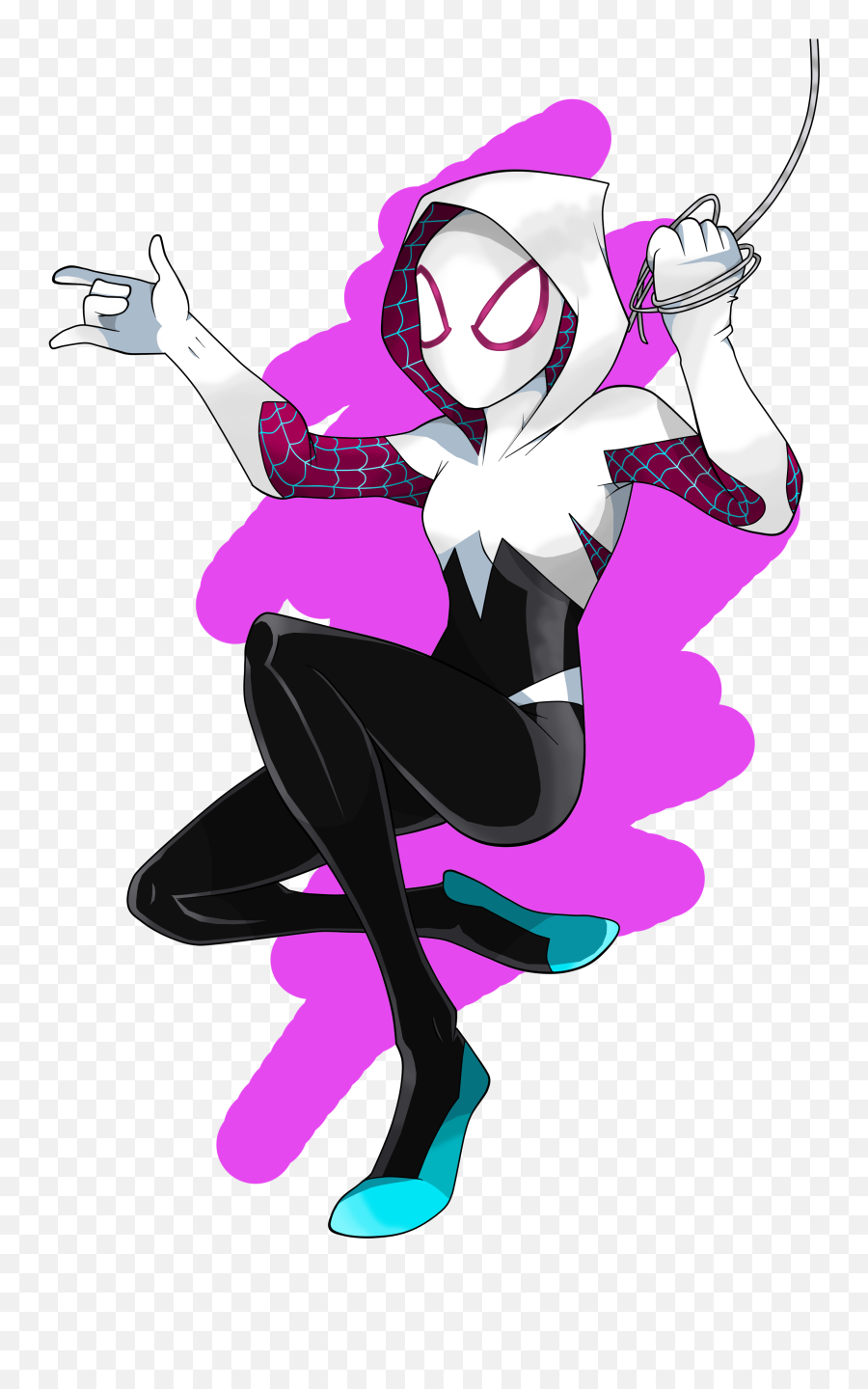 Cartoon Spider Gwen - Drawings Of Spider Woman Png,Spider Gwen Png