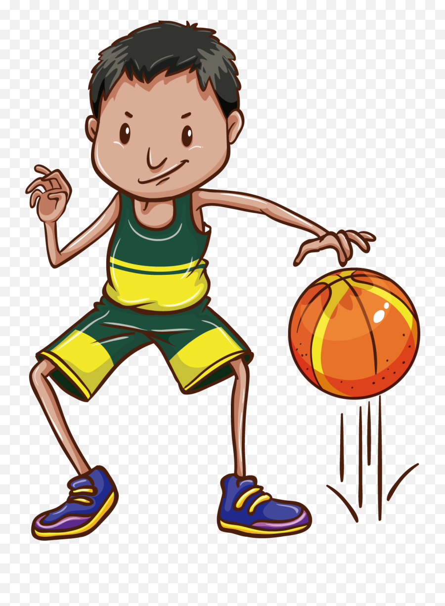 Clipart Boy Basketball Player - Bouncing A Ball Clipart Png,Basketball Player Silhouette Png