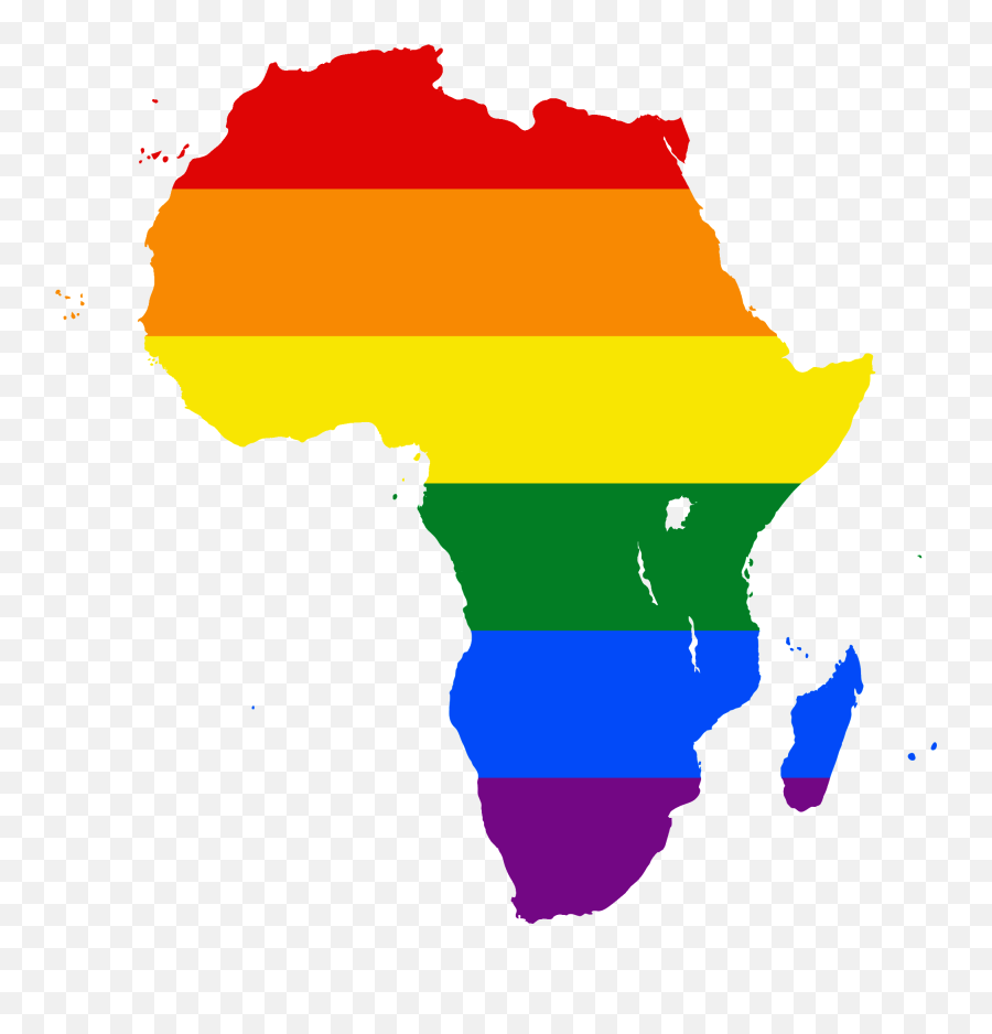 Lgbt Flag Map Of Africa - Africa Map Transparent Png,Gay Pride Flag Png