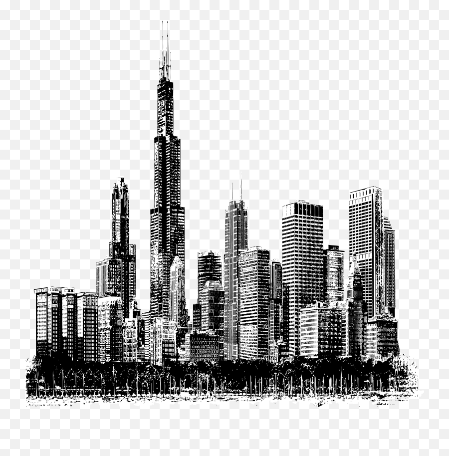 Download Chicago Skyline A - Portable Network Graphics Png,Chicago Skyline Png