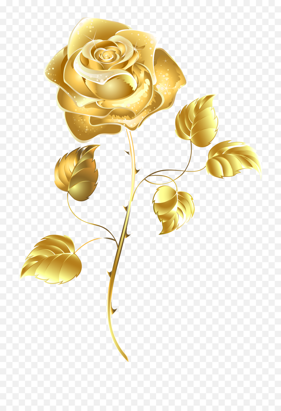 Golden Rose Transparent Image - Transparent Background Gold Flower Png,Rose Transparent