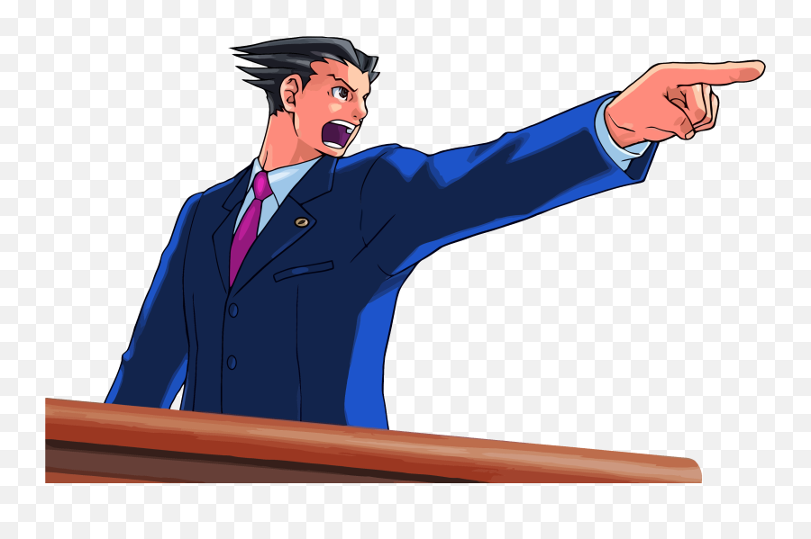 Ace Attorney Pointing Png Image For Free - Phoenix Wright Objection,Ace Png