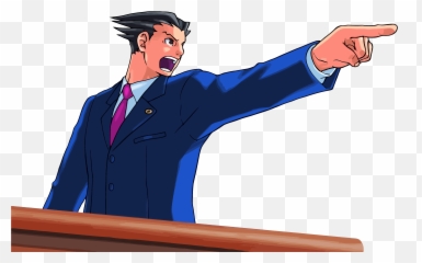 Ace Attorney Pointing Png Image For Free - Phoenix Wright Objection,Ace Png