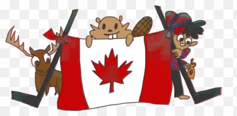 Moose Clipart Flag Canada Transparent - Canadian Hockey Clipart Png,Canada Flag Transparent