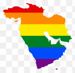 Lgbt Flag Map Of The Middle East - Vector png