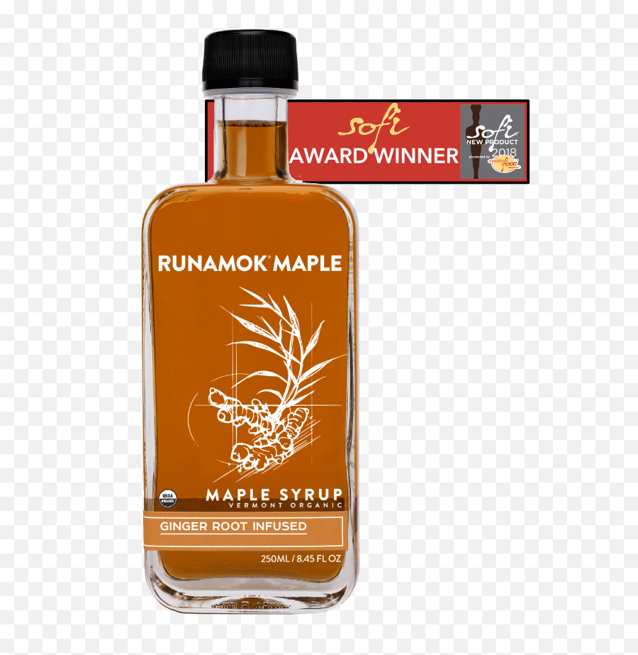 Ginger Root Infused Maple Syrup - Glass Bottle Png,Maple Syrup Png