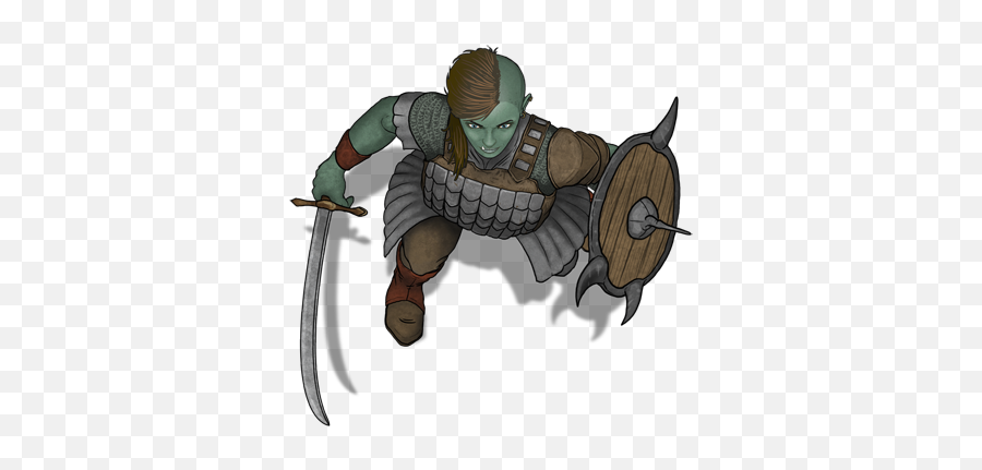 Half - Orc Fighter Token Orc Warrior Cartoon Png,Orc Png