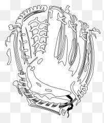 Download Black And White Baseball Glove Clipart - Png