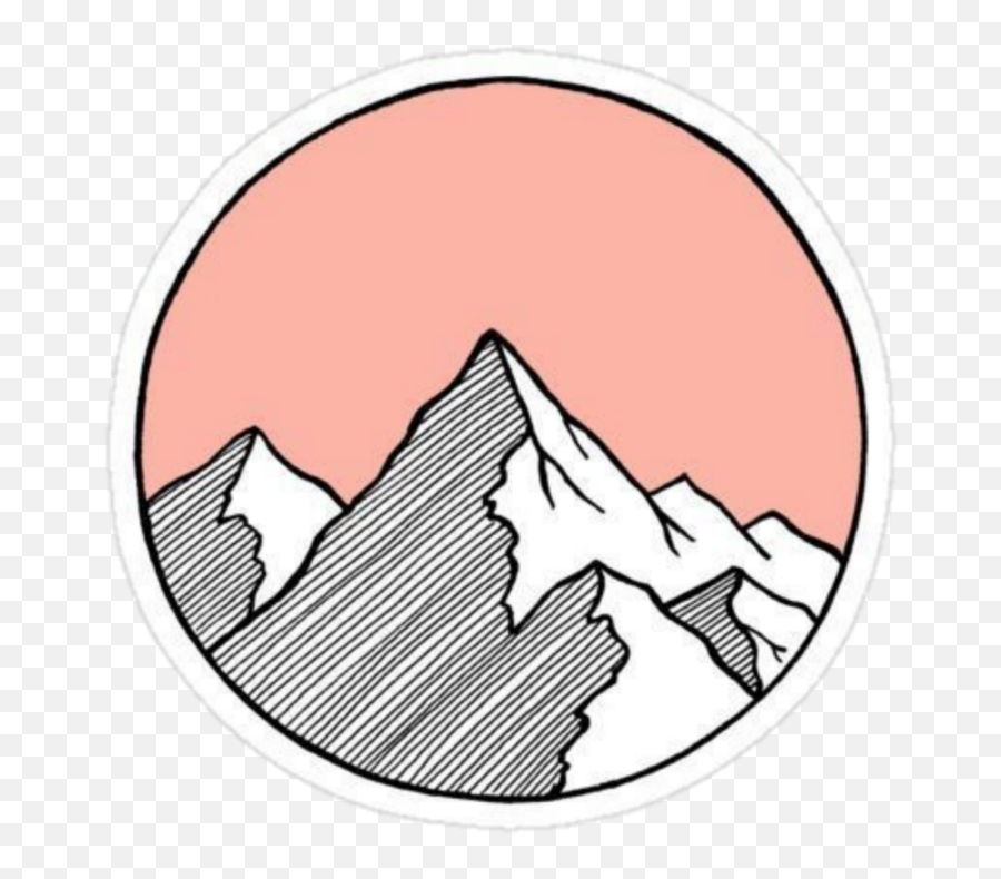 Download - Aesthetic Mountain Stickers Png,Mountain Drawing Png