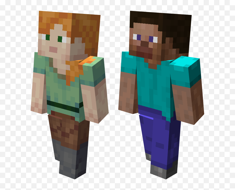 Retextured Alex And Steve - Minecraft Png,Minecraft Steve Png