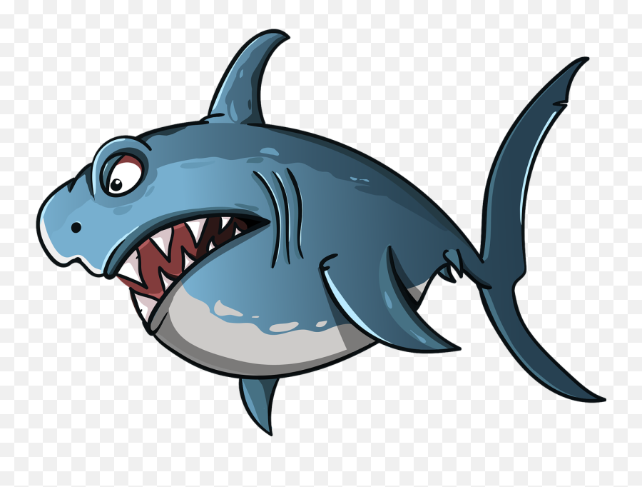 Shark Cartoon Fish - Free Vector Graphic On Pixabay Png,Fishes Png