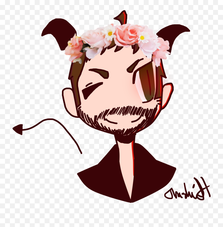 Its My Boi Crowley With A Flower Crown - Cartoon Clipart Cartoon Png,Snapchat Flower Crown Png