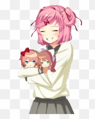 Natsuki Sayori Monika Ddlc Sticker By Athena - Natsuki Ddlc png