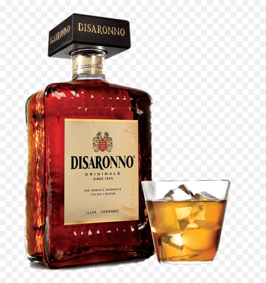 Disaronno Bottle And Glass Transparent Png - Stickpng Disaronno Png,Liquor Png