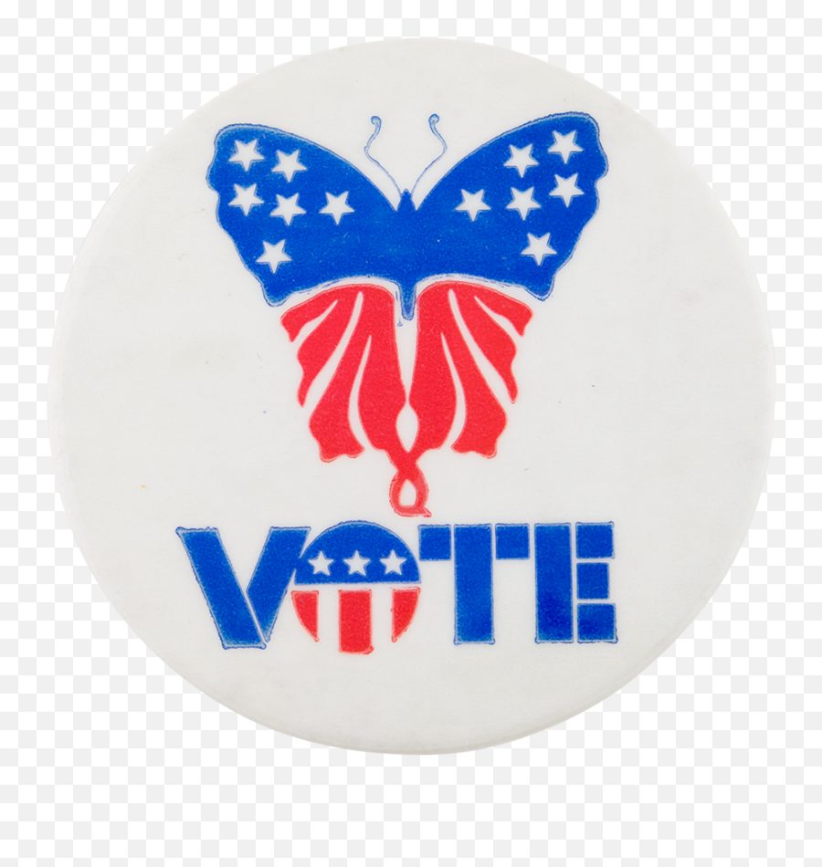 Vote Butterfly Logo Busy Beaver Button Museum - Vote Butterfly Png,Butterfly Logos