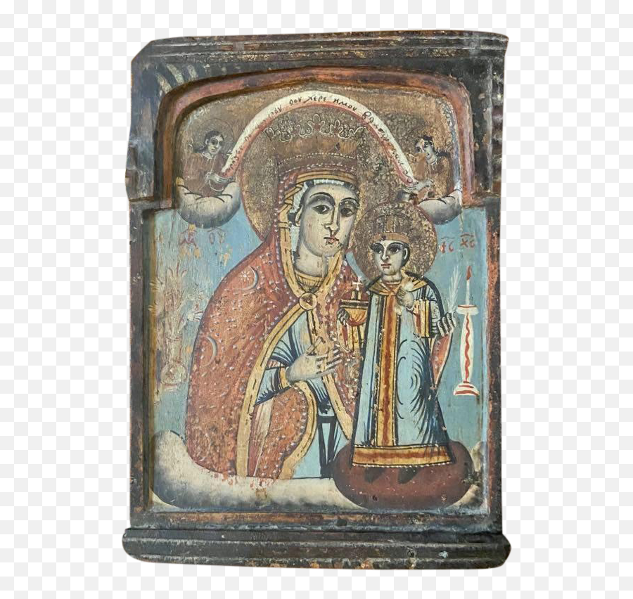 19th Century Greek Icon Of Virgin Mary - Artifact Png,Icon Of The Virgin Mary