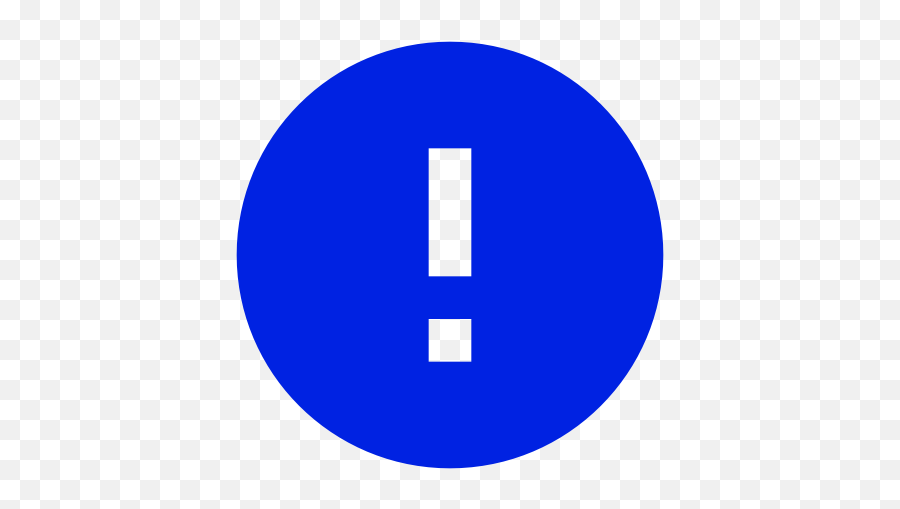 Blue Warning Symbol Mark - Dot Png,Exclamation Mark Icon Png