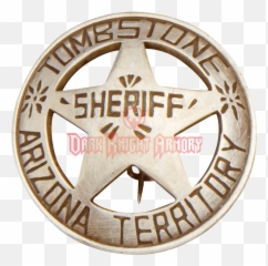 Download Round Tombstone Sheriff Badge - Old Solid png