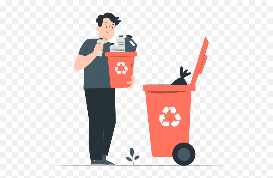 Recycling Customizable Semi Flat Illustrations Pana Style - Recycling Png,Icon Of Hand Over Trash Can On Food