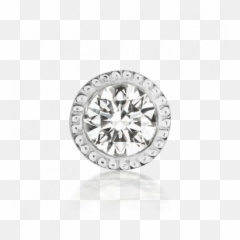 3mm Diamond Scalloped Set Nostril Screw - Engagement Ring png
