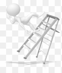 One Slip Can Be Costly - White Man 3d Falling png