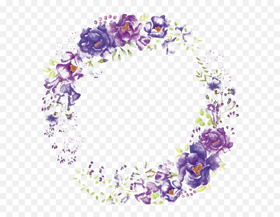 Round Lilac Wreath Png Transparent Image Arts - Lilac Flower Wreath Png,Wreath Transparent