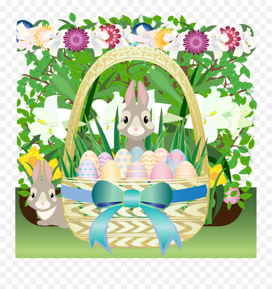 Graphic Easter Basket - Free Vector Graphic On Pixabay Easter Png,Easter Basket Png