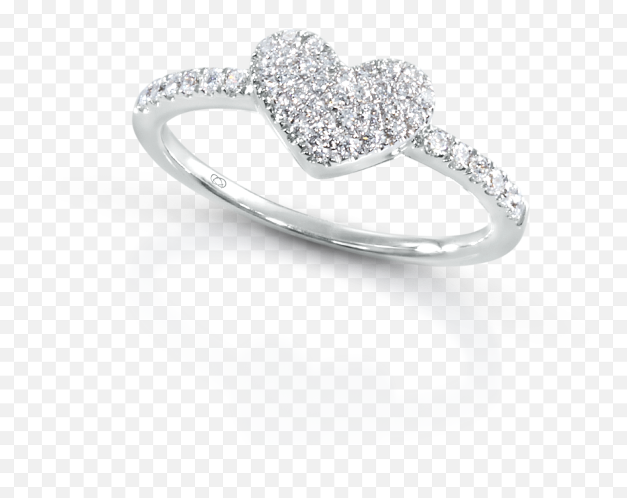 Download Collectible Rings Graceful Pave Diamond Heart Shape - Solid Png,Diamond Heart Png