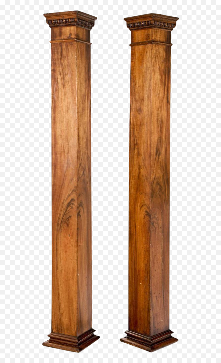 19th Century Tall Square Columns - A Pair Wood Square Column Png,Column Png