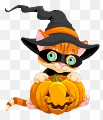 Halloween Cat Jacko Lantern Cartoon For - 1106x1280 Abobora Com Gato Png