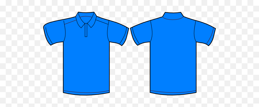 Polo Shirt Front And Back Clip Art - Vector Polo Shirt Blue Vector Png,Polo Png