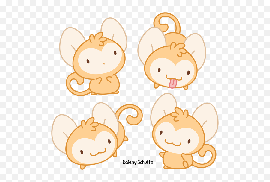 Download Hd 600 X 555 9 - Cute Chibi Monkey Transparent Png Cute Chibi Monkey,Cute Monkey Png