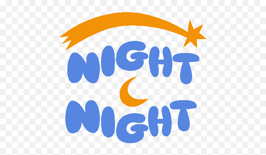 Night Yellow Star And Moon Around In Blue - Night In Bubble Letters Png,Android Yellow Star Icon