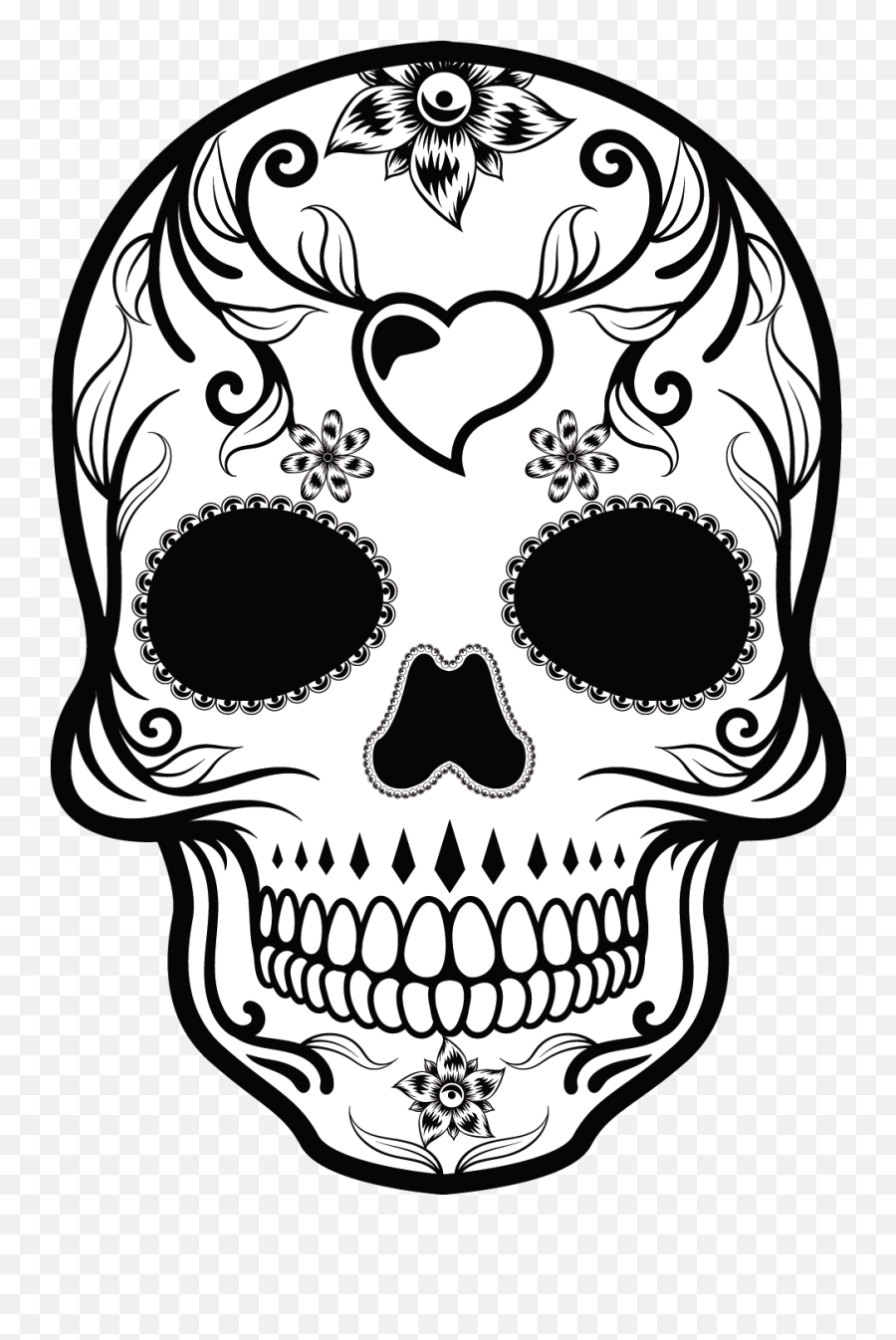 Mexican Skull Calavera Head Visual Hq - Skull Drawing Day Of The Dead Png,Mexican Skull Png