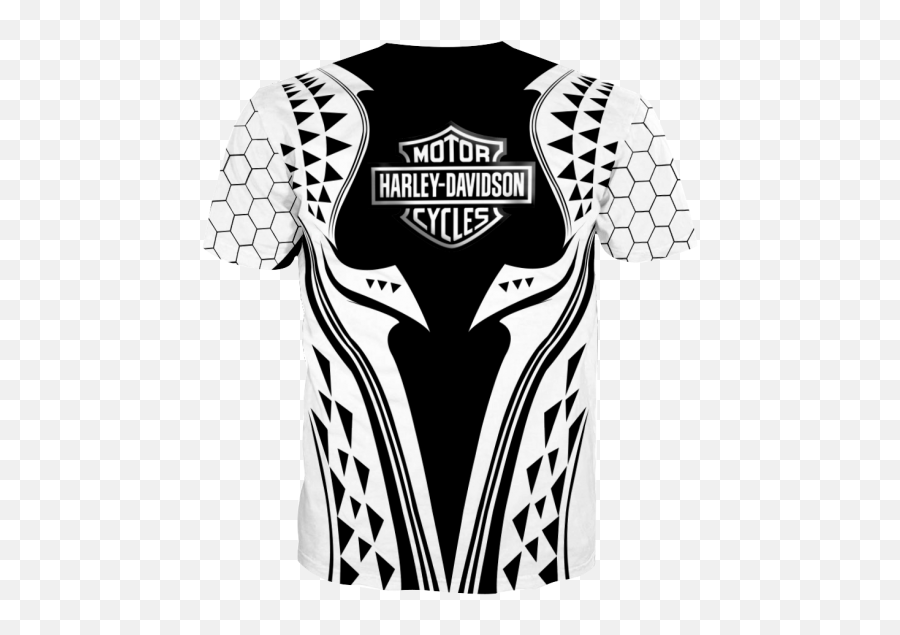 Harley Davidson Motorcycle Black And White Full Over Print 1242 - Aquaman Shirts Png,Harley Davidson Logo With Wings