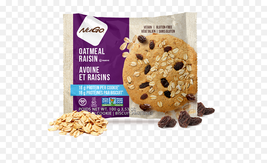 Nugo Oatmeal Raisin Chip Protein Cookie Single Pack - Fiber D Lish Png,Raisin Png