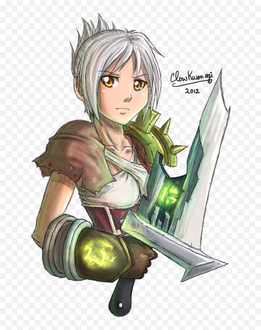 Rivenlolcoloredbyclowkusanagi - D4q0ovnpng Alienware Arena Anime League Of Legends Riven,Riven Png