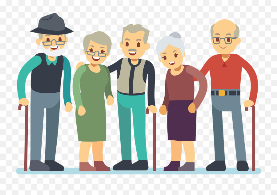 Old Men Group Cartoon Clipart - Old People Vector Png,Old People Png