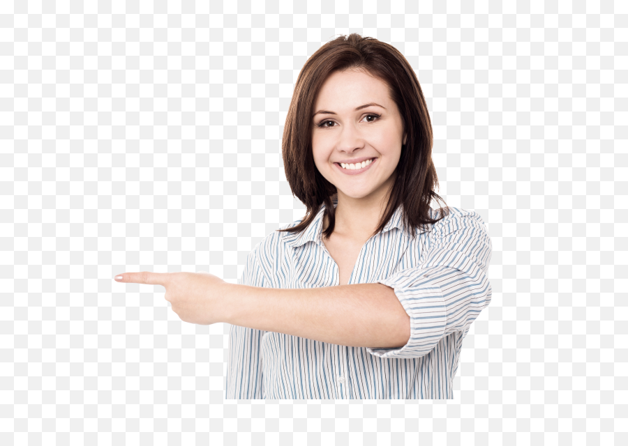 Download Women Pointing Left Png Image - Happy Women Png Hd,Hand Pointing Png