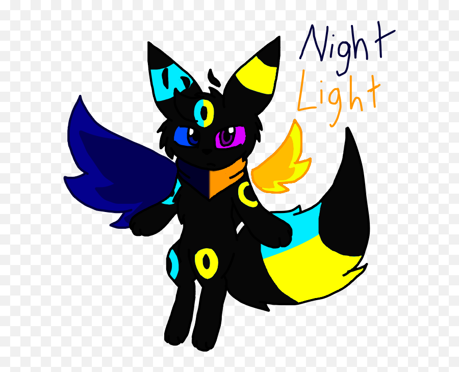 Winged Half Shiny Umbreon - Shiny Umbreon And Umbreon Png,Umbreon Png