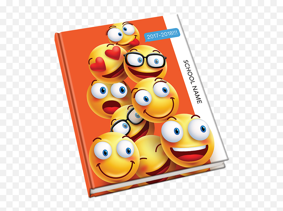 Download Hd Emoji Yearbook Cover Transparent Png Image - Elementary School Yearbook Covers,School Emoji Png