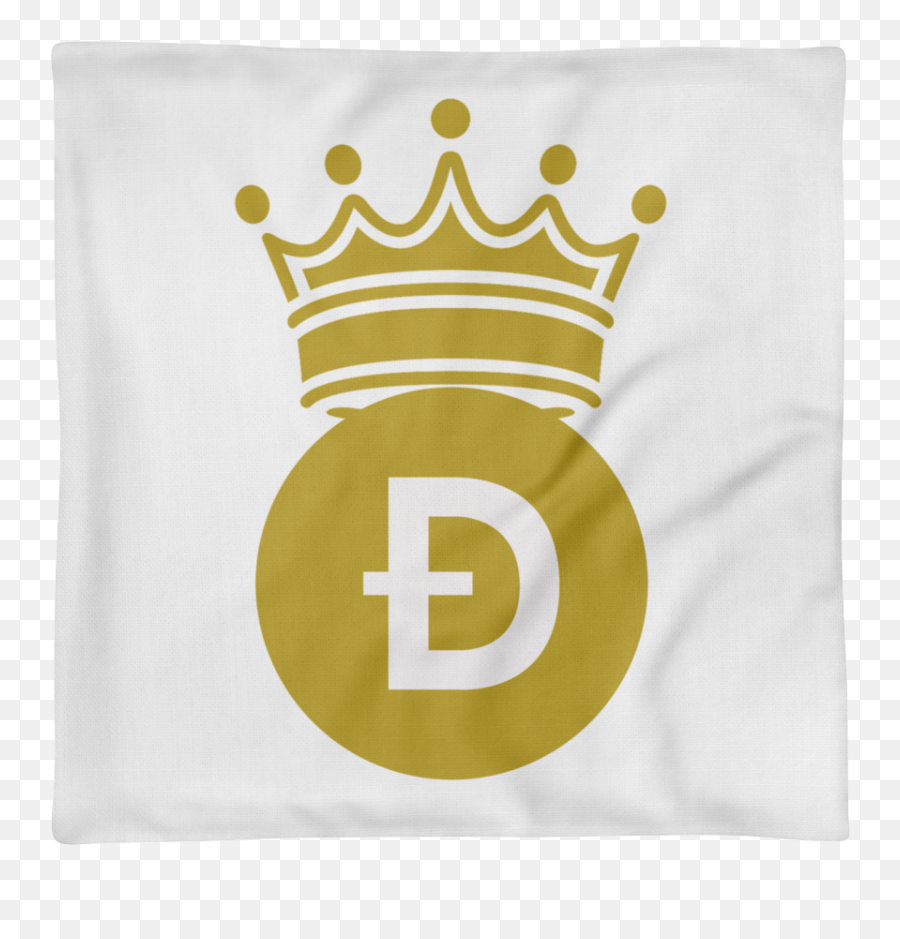 Dogecoin D Symbol With Crown Premium Pillow Case Only - Queen Princess Crown Crown Clipart Png,Dogecoin Png