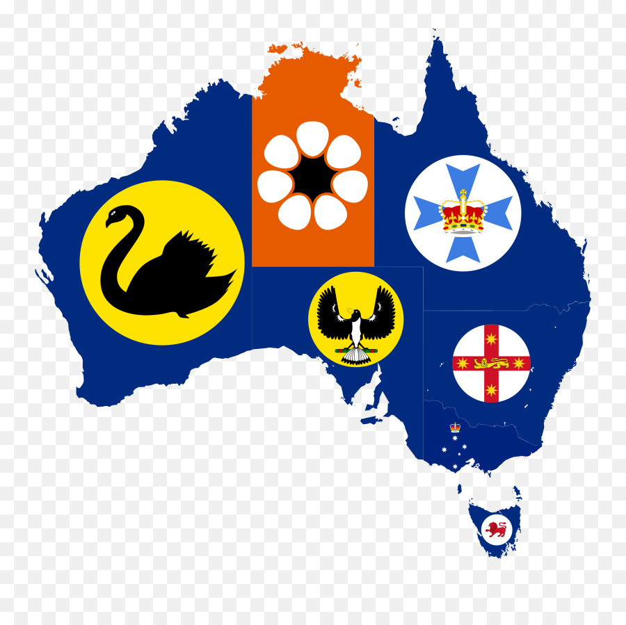 Flag - Australia With The States Flags Png,Australia Flag Png