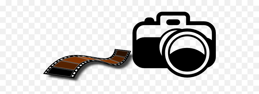 Camera And Film Strip Clip Art - Vector Clip Clipart Camera With Film Png,Film Reel Logo