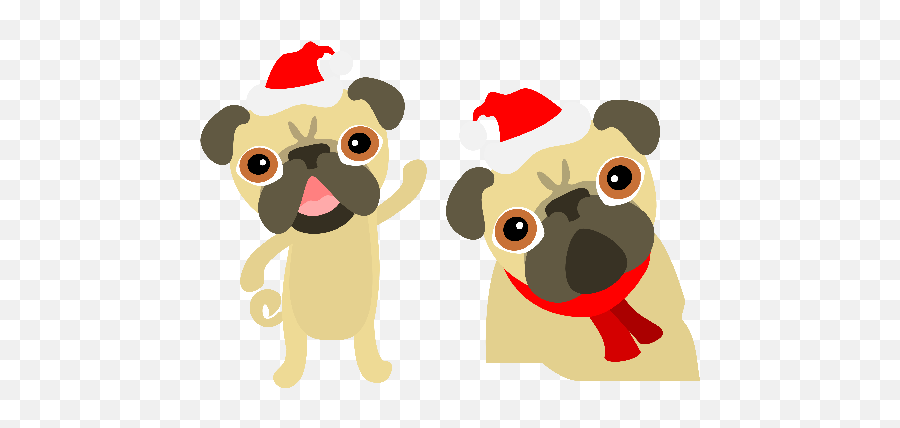 Pug Christmas - Christmas Pug Clipart Transparent Png,Pug Transparent